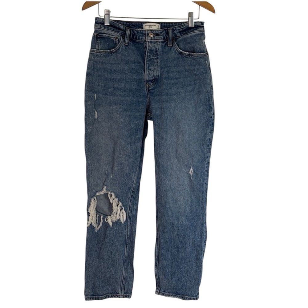 Abercrombie and Fitch The Dad High Rise Jeans Button Fly Size 27/4 Short